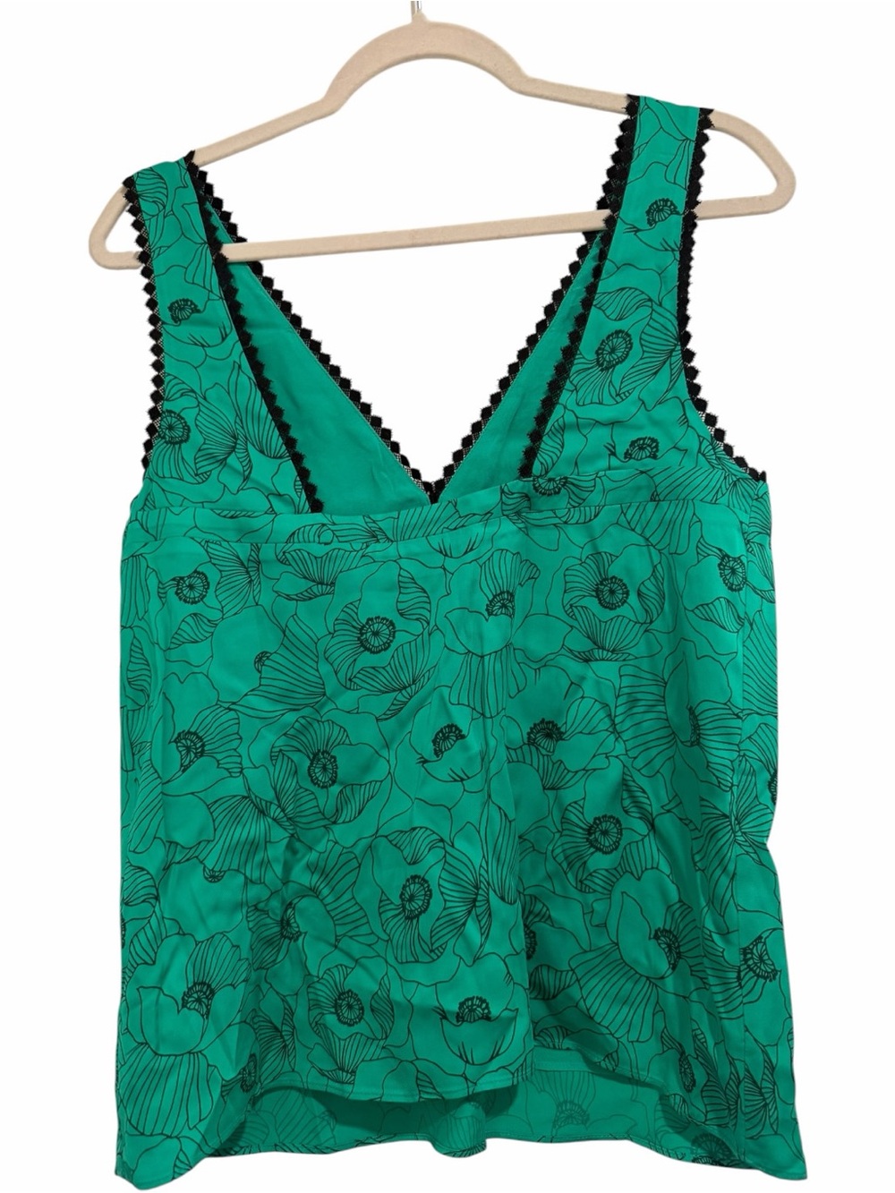 The Kooples Green Black Floral Camisole Top Women’s size small NWT - Picture 3 of 9